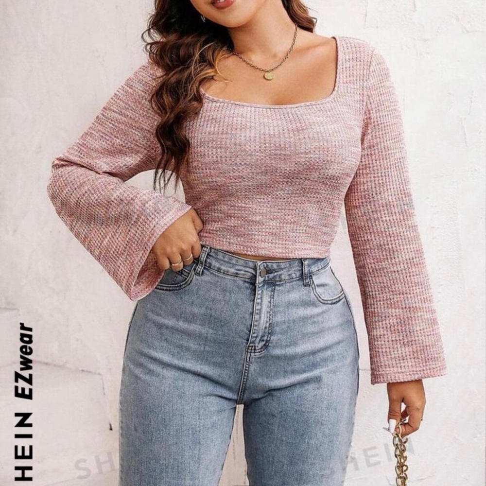 crop top square neck top 🎀